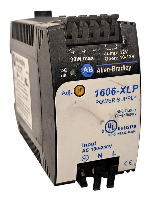 Allen-Bradley 1606-XLP30B 100-240VAC 30 W PLC Power Supply w/ 10-12VDC Output