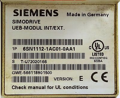 Siemens 6SN1112-1AC01-0AA1 SIMODRIVE 611 Servo Drive