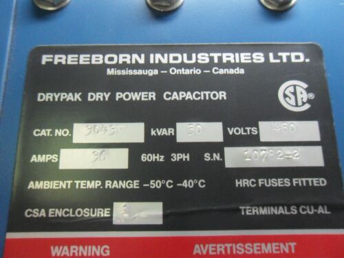 Freeborn Industries 3043F Drypak Dry Power Capacitor