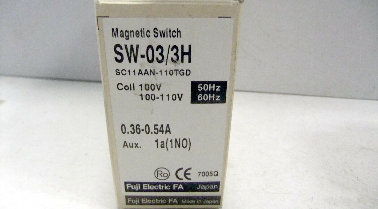 Fuji Electric Starter SW-03/3H SC11AAN-110TGD Coil 100-110V