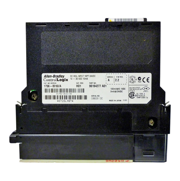 Allen-Bradley 1756-IB16I Ser A Rev H01 F/W Rev 2.2 24 VDC PLC Input Module