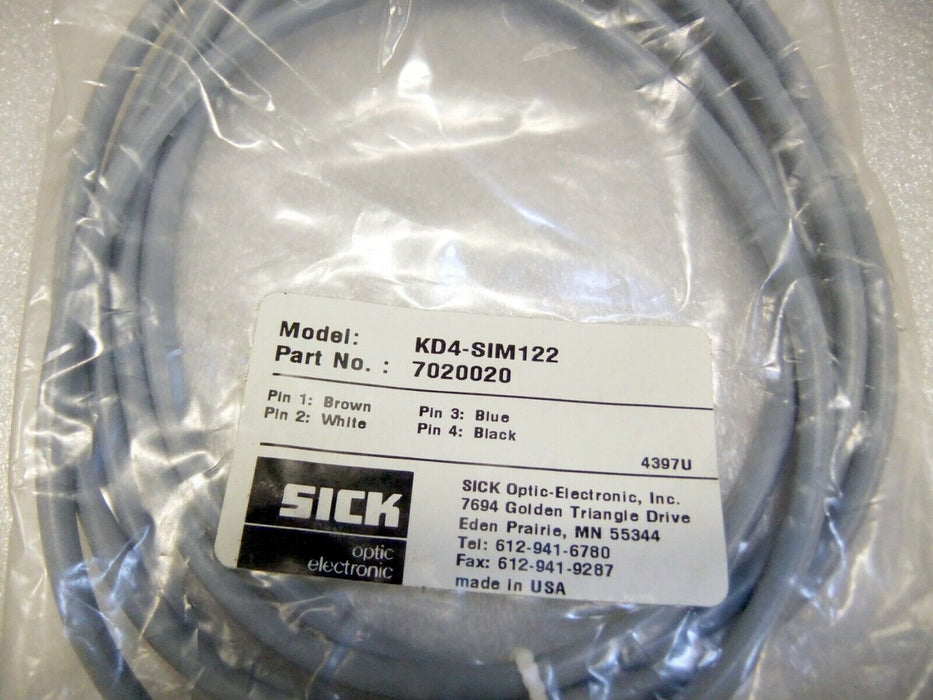 Sick KD4-SIM122 4 Pin Straight Cordset