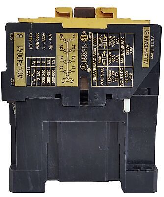Allen-Bradley 700-F400A1 10A Industrial Control Relay with 110/120V 50/60Hz Coil