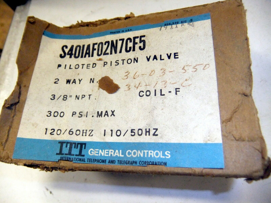ITT Piloted Piston Valve S401AF02N7CF5