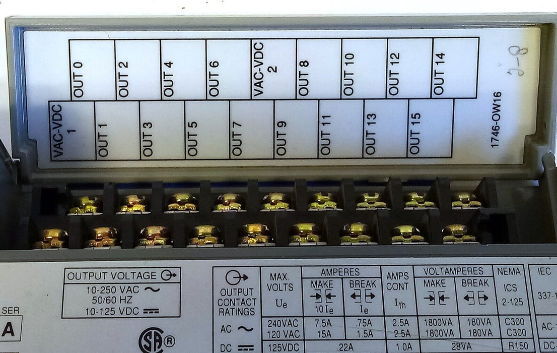 Allen-Bradley 1746-OW16 Ser A SLC 500 5-250VAC/5-125VDC 16 CH PLC Output Module