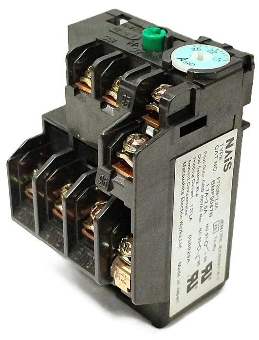 NAIS BMF9047N FT20N-2.2A 600 V AC 1.7-2.6 A 3-Pole Overload Protection Relay