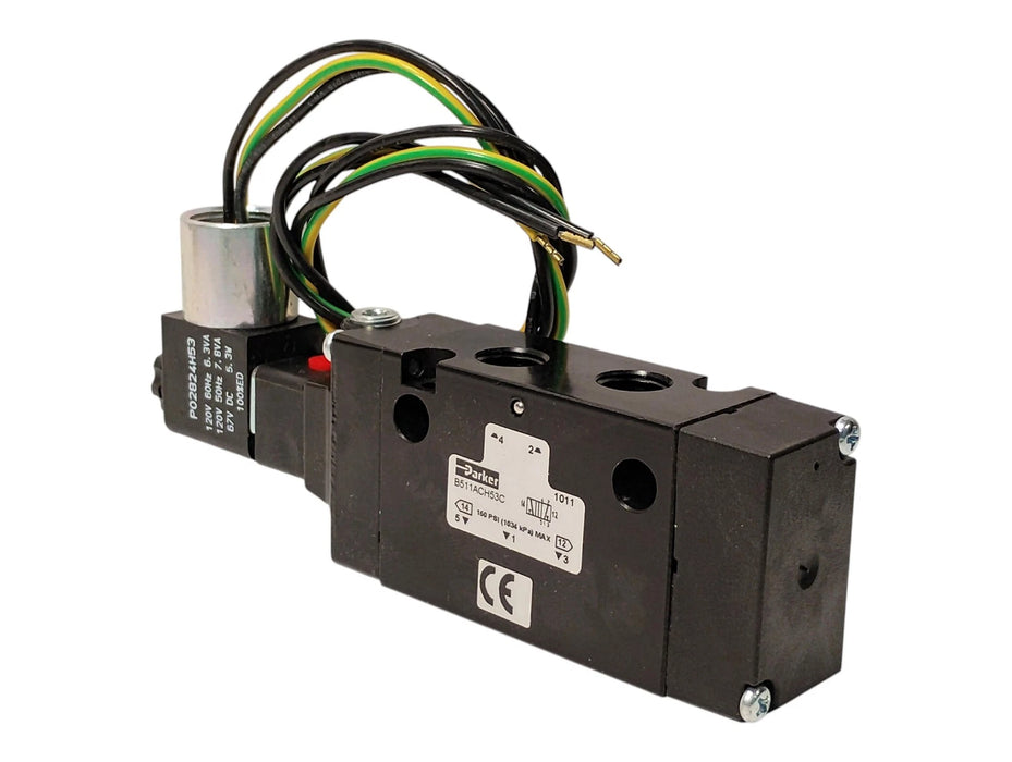 Parker B511ACH53C 150 psi Pneumatic Solenoid Valve w/ 120 V AC Coil