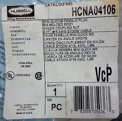 Hubbell HCNA04106 Cable Assembly