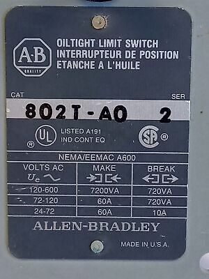 Allen-Bradley 802T-AO 802T-A0 Rotary Gear Limit Switch