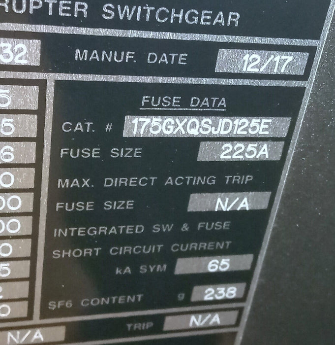 Square D HVLCC Load Interruptor Switchgear Remote Power Distrubution Center