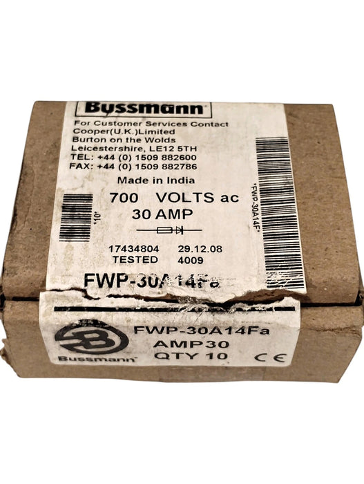 Bussmann FWP-30A14FA 700 V AC 30 A Current-Limiting Very Fast-Acting Fuse