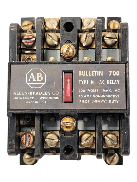 Allen-Bradley 700-N400A1 300 V AC 10 A Type N Relay w/ 110/120 V AC Coil