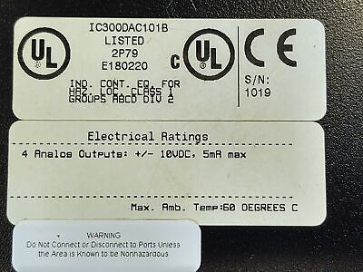Horner Automation IC300DAC101B PLC I/O Module w/ Power Supply IC300FOX104C