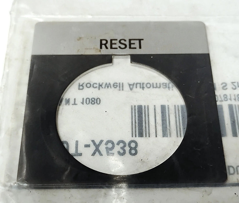 Allen-Bradley 800T-X538 RESET Aluminum Legend Plate for 30 mm Switches