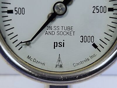 McDaniel Controls KNS-GF 0-3000 psi Glycerine Filled Air Pressure Gauge