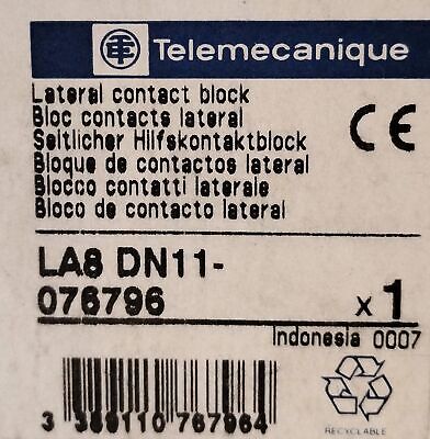 Telemecanique LA8-DN11 690 V 10 A 1 NO / 1 NC Lateral Contact Block