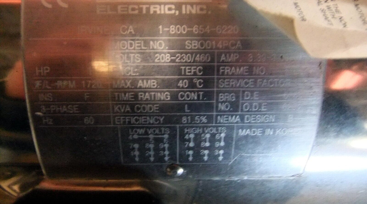 Sterling Motor 1HP 3PH SBO014PCA