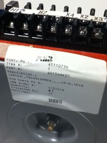 ABB PIEDMONT BUSHINGS & INSULATORS 401566-K1 CONTROL POWER TRANSFORMER