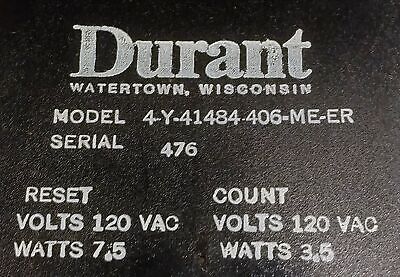 Durant 4-Y-41484-406-ME-ER Panel Meter Counter