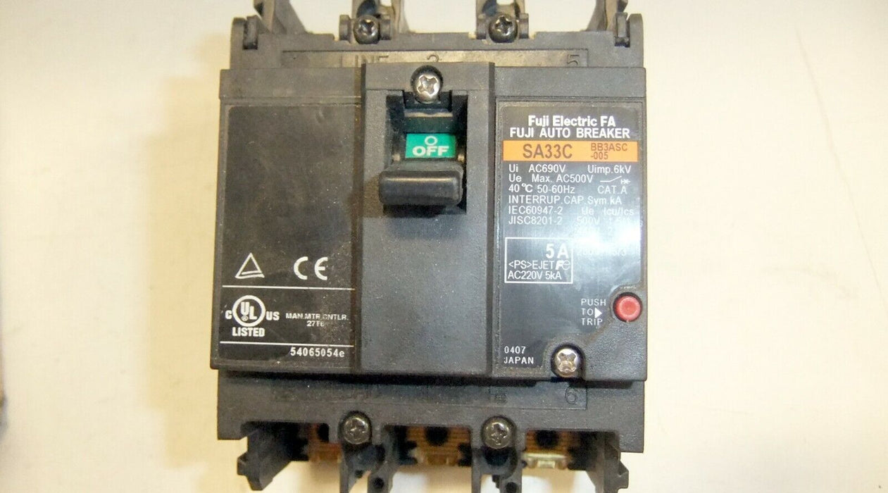 Fuji Circuit Breaker 5A SA33C-BB3ASC-005