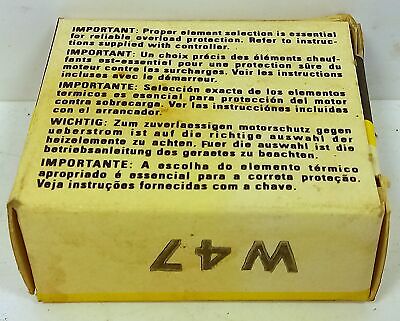 Allen-Bradley W47 Class 20 Heater Element for Eutectic Alloy Type Overload Relay