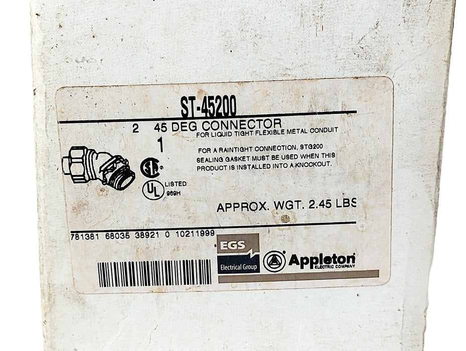 Appleton ST-45200 2 in 45 Degree Elbow for Liquidtight Flexible Metal Conduit