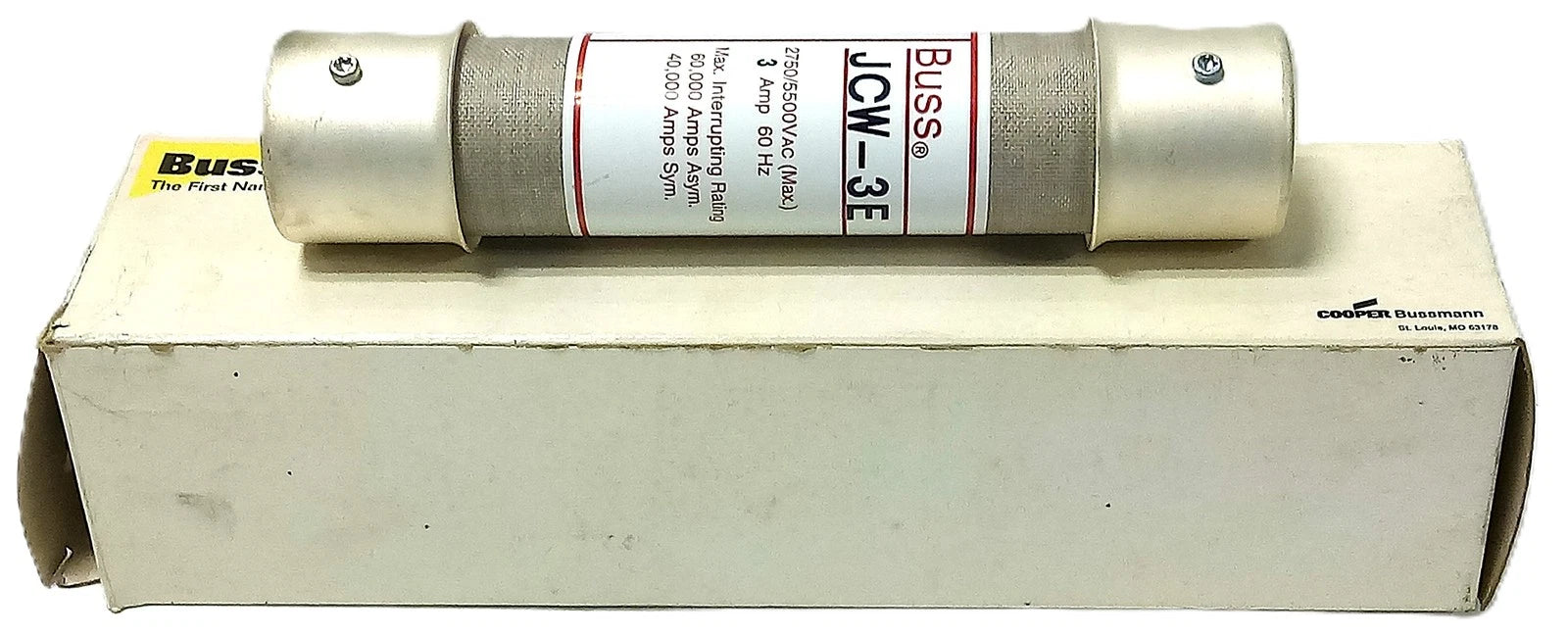 Bussmann JCW-3E 2750/5500 V 3 A E-Rated Time Delay Fuse