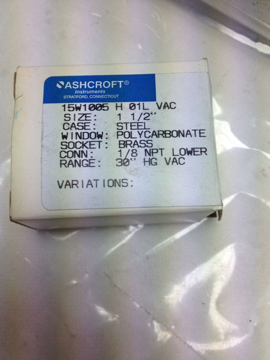 Ashcroft 15W1005H01LVAC Gauge