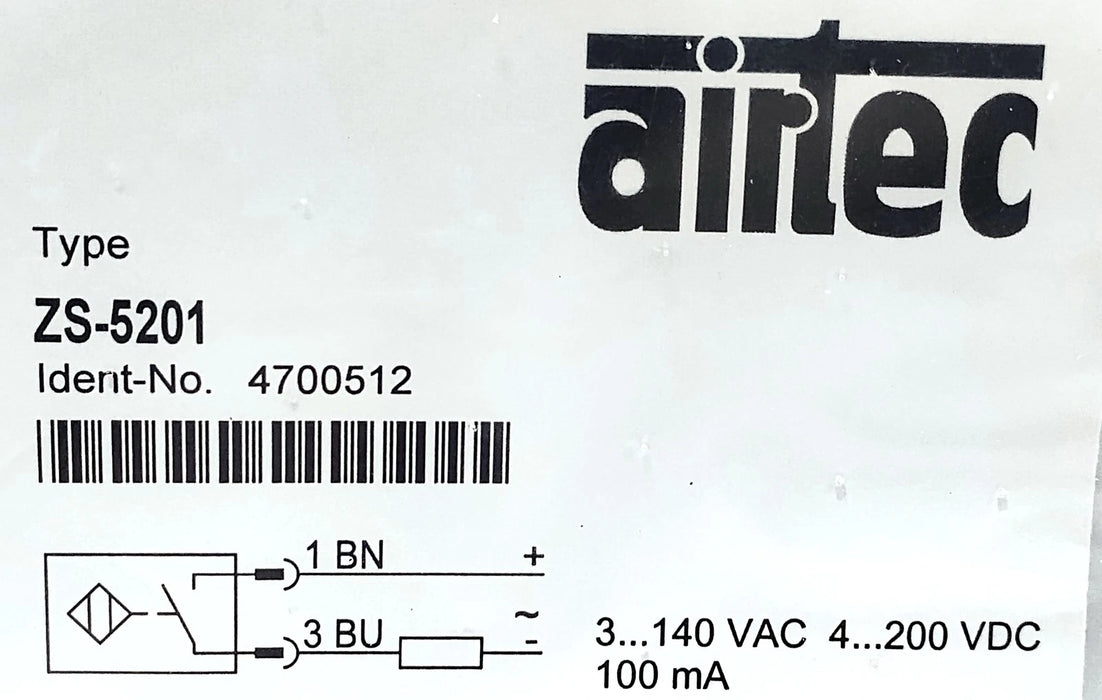 Airtec ZS-5201 4700512 4-140 V AC/DC Magnetic Reed Switch for Cylinders