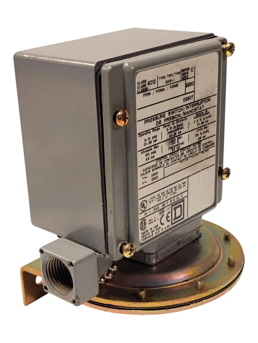 Square D 9012-GAW1 480 V AC 10 A 2-10 psig Diaphragm Pressure Switch