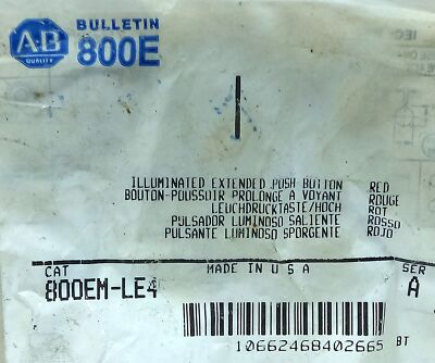 Allen-Bradley 800EM-LE4 Red Illuminated Momentary Extended Push Button