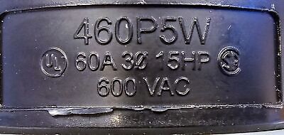 Hubbell 460P5W 3-Pole 4-Wire 600 V 60 A 3-Phase 15 HP Male Plug