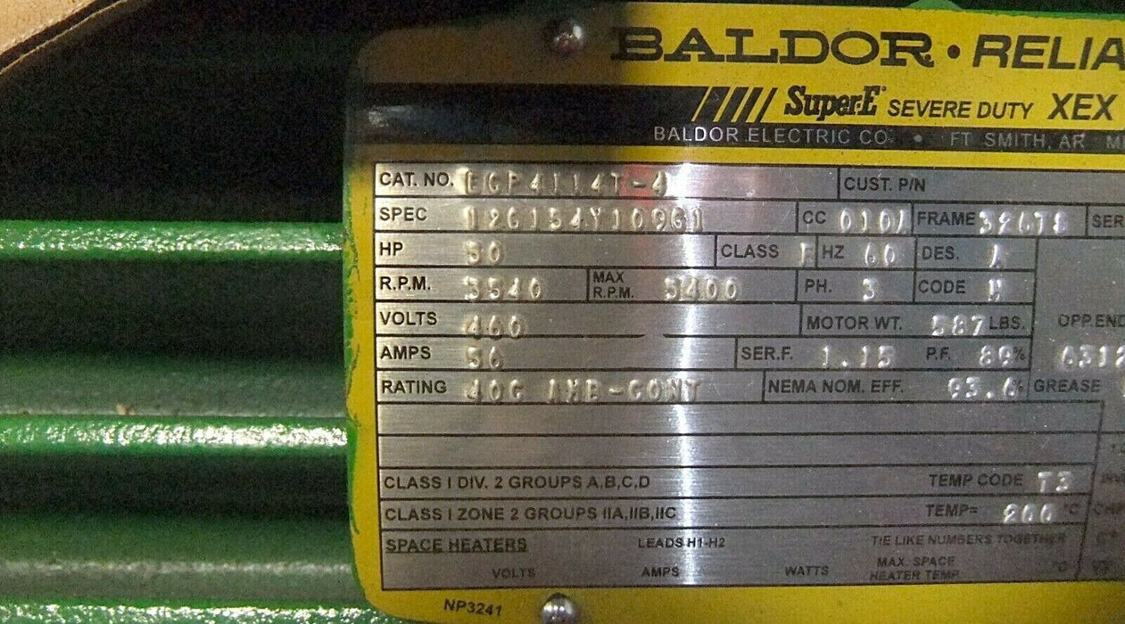 Baldor Reliance 50 HP Foot Mounted Motor ECP4114T-4