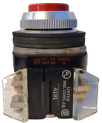 Allen-Bradley 800T-B6B 2 NO / 2 NC Red Extended Momentary Push Button