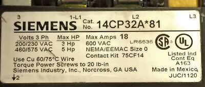 Siemens 14CP32AA81 Contactor