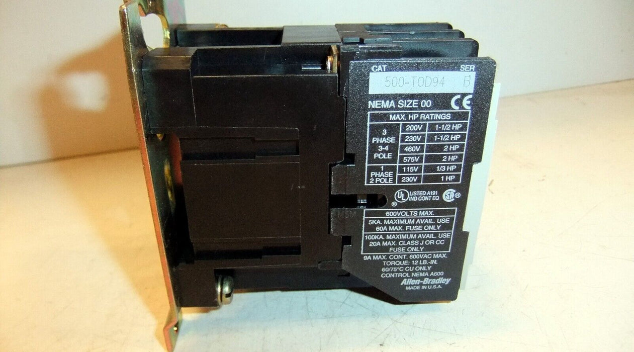 Allen-Bradley Contactor 500-TOD94 SZ 00 4P Open