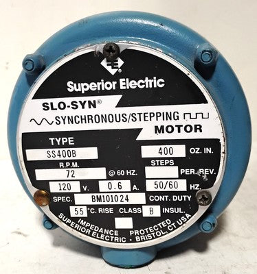 Superior Electric SS400B 120 VAC 0.6 A 72 RPM SLO-SYN Synchronous Stepping Motor