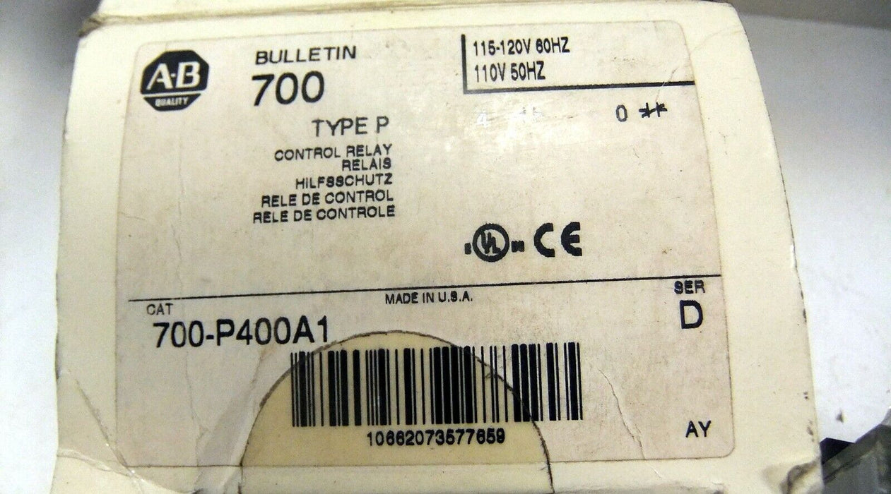 Allen-Bradley 700-P400A1 Series D Type P Control Relay