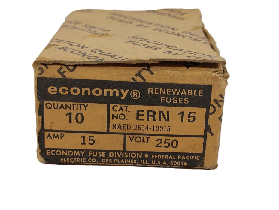 Economy ERN-15 250 V AC 15 A Non-Current-Limiting Time-Delay Fuses