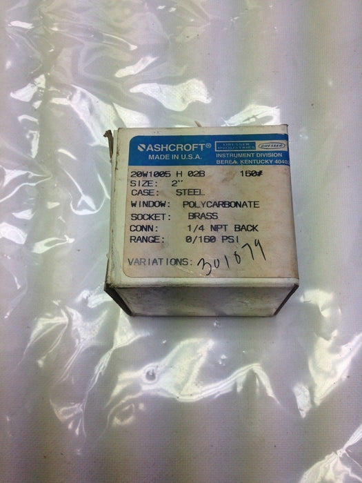 Ashcroft 20W100Ssh Pressure Gauge