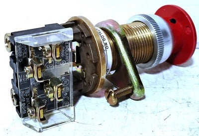 Allen-Bradley 800H-DP6A Heavy Duty Momentary Red Mushroom Push Button