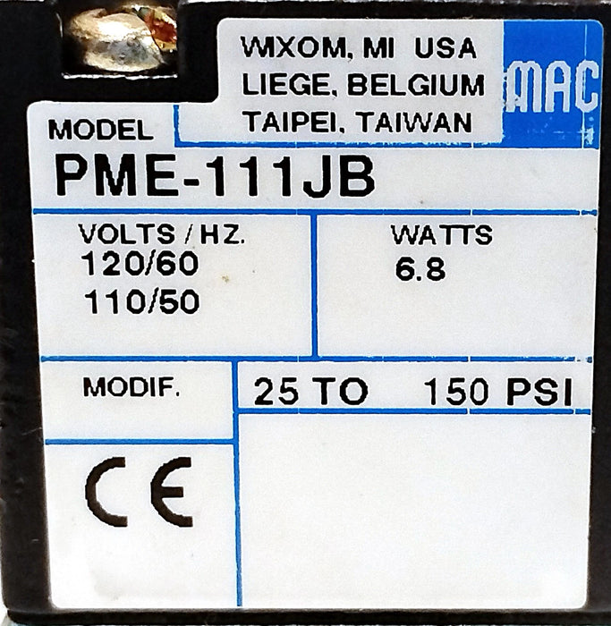 MAC Valves PME-111JB 25-150 psi Solenoid Valve w/ 110/120 V AC Coil