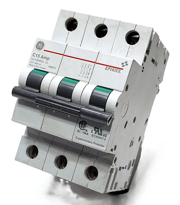 GE EP103ULC15 277/480 V AC 15 A 3-Pole Supplementary Protector