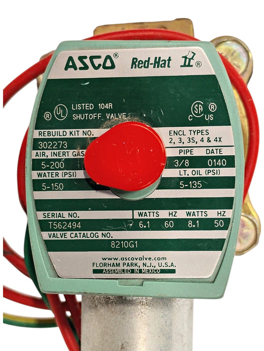 ASCO 8210G1 200 psi Solenoid Valve w/ 24 V AC Coil