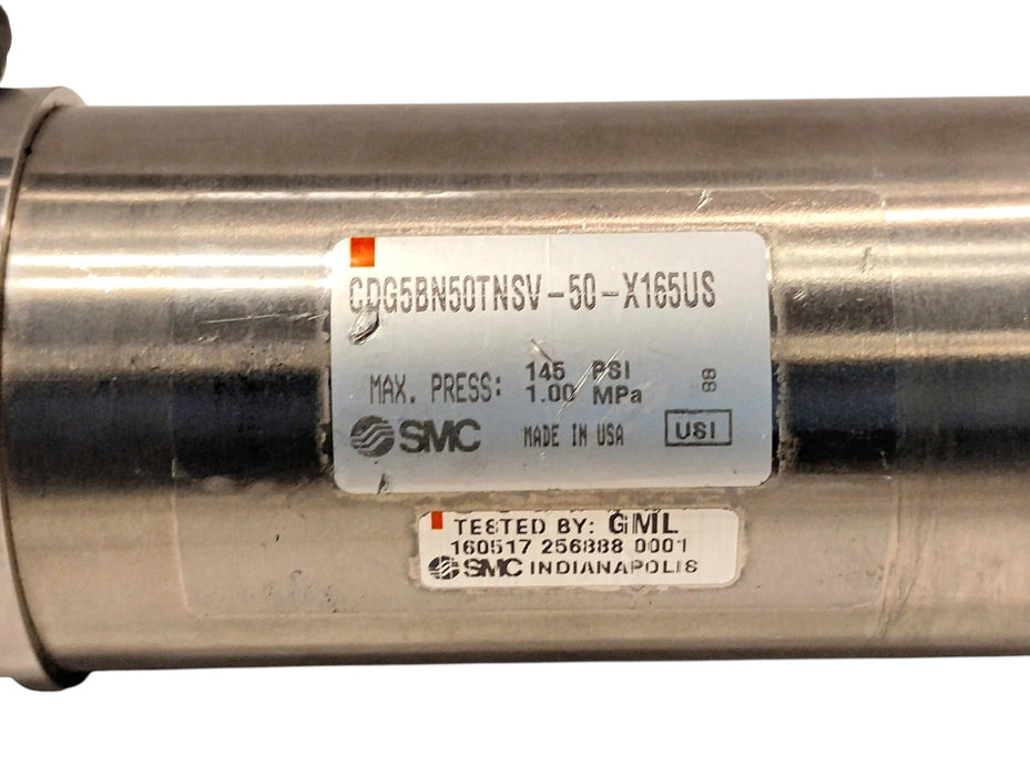 SMC CDG5BN50TNSV-50-X165US 145 psi Pneumatic Cylinder 1/4 in NPT Ports