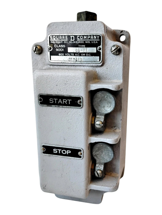 Square D 9001-GD-21 600 V NEMA 4/5 Heavy Duty Start/Stop Push Button Station