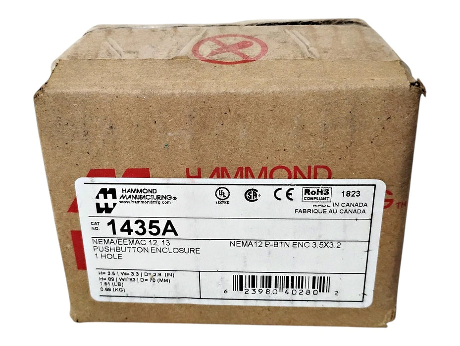 Hammond 1435A NEMA 12/13 30mm Single Pushbutton Enclosure