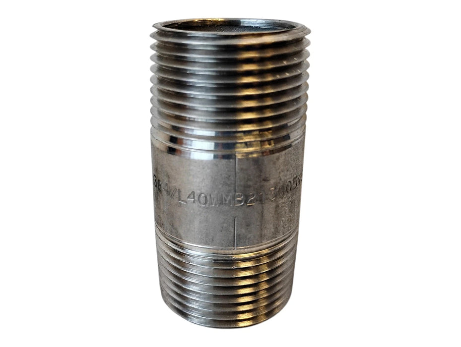 Merit Brass 4016-250 1" x 2-1/2" MNPT Sch 40 304 SS Pipe Nipple