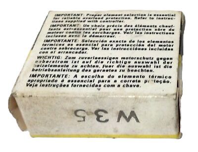 Allen-Bradley W35 Class 20 Heater Element for Eutectic Alloy Type Overload Relay