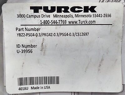 Turck U-39956 / YBZ2-PSG4-0.3/PKG4Z-0.3/PSG4-0.3/CS12697 PicoFast PLC Cable